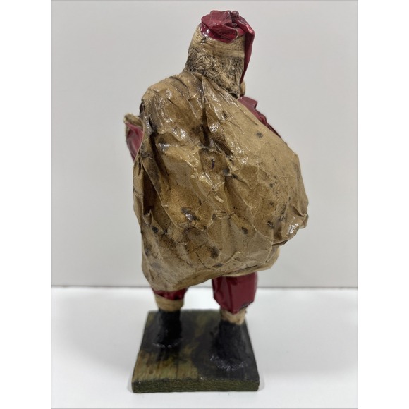 Vintage Folk‎ Art Paper Mache Santa Claus Christmas 9 Inches Tall - Picture 3 of 5